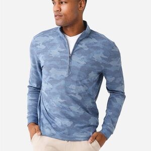 Johnnie-O Men's XXL Blue Camo 1/4 Zip Pullover